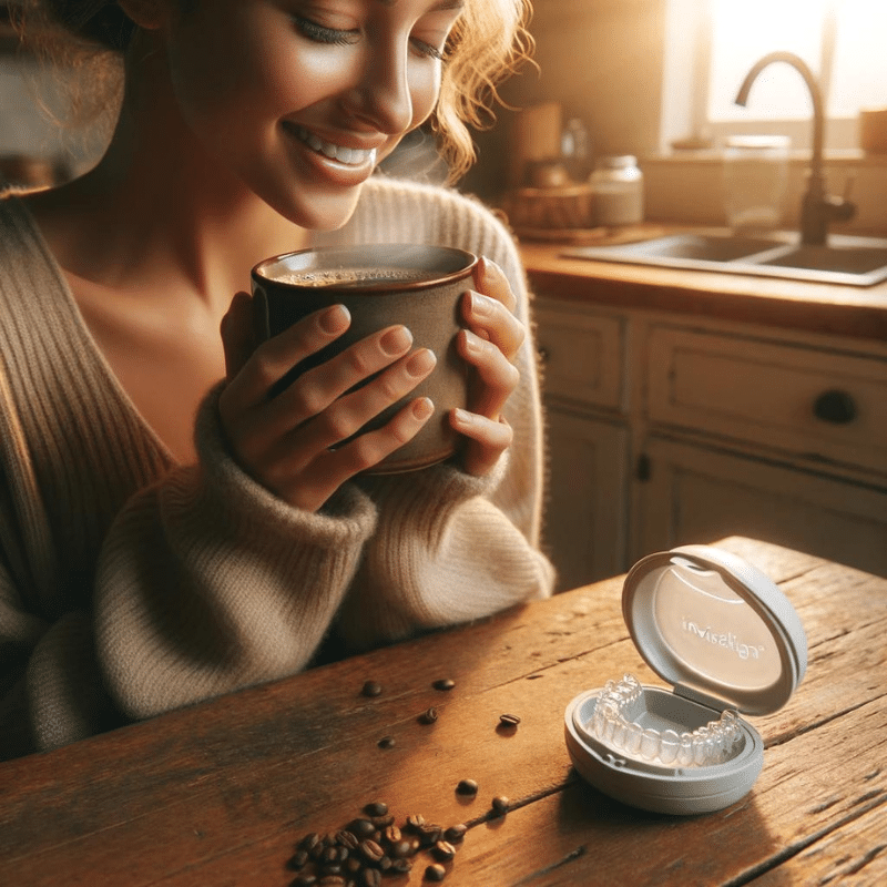 Enjoying Coffee with Invisalign Aligners