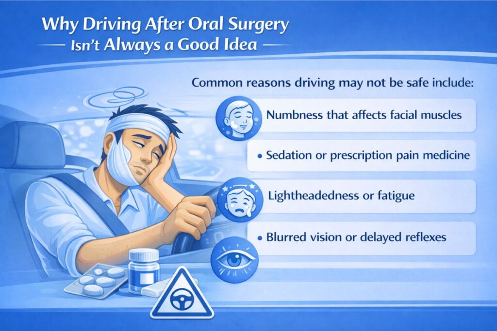 Why driving after oral surgery isn’t always a good idea